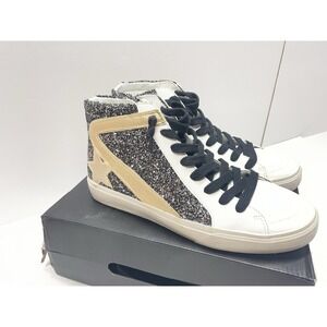 Shu Shop Pia Glitter Hi Top Side Zip Sneaker Women's Size 9 EUC